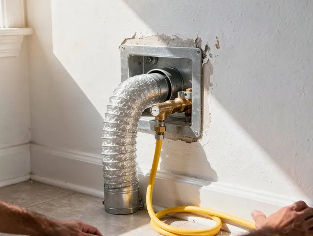 Los Angeles Dryer Vent Cleaning certified technician performing specialized gas dryer vent cleaning in Los Angeles